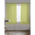 thumbnail image 5 of Sheer Curtains 63 Inch Length, Vintage Fruit Green Semi Sheer Curtains Light Filtering Window Treatment, Farmhouse Retro Solid Color Linen Texture Privacy Voile Drapes for Living Room 52x63 Inch, 5 of 7