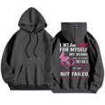 thumbnail image 1 of Cancer Awareness Ladies Long Sleeve Letter Print Hooded Pullover Sweatshirt for Everyday Comfort Support, 1 of 8