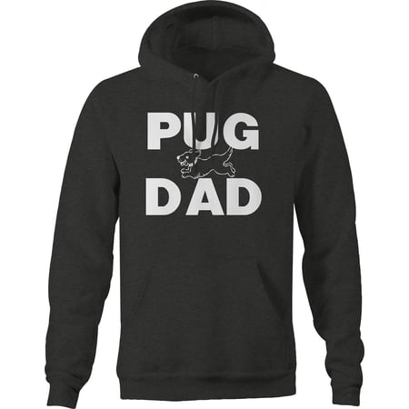 Pug Dad Dog Puppy Pet Parent Animal Pullover Hoodie Medium Dark Grey