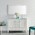 thumbnail image 2 of Eviva London 48" Transitional White bathroom vanity with white Carrara marble and double Porcelain Sinks, 2 of 2