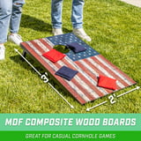 GoSports American Flag Cornhole Set with Wood Plank Design - Includes ...