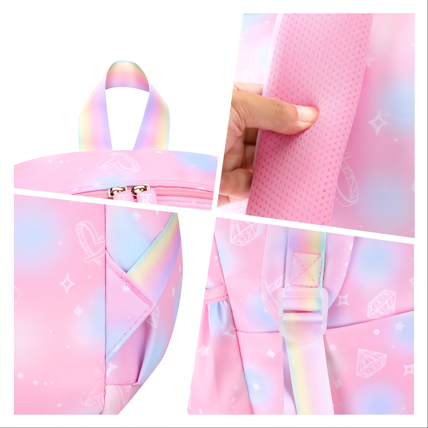 Mochilas para niñas con dije, para primaria de 8 a 14 años, impermeables y de gran capacidad, púrpura soñado 2