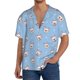 thumbnail image 1 of Balery French Bulldog Head Camisa Casual de Manga Corta con Botones para Hombre, Texturizada, Estilo Cubano, para Playa, Verano-Medium, 1 of 5