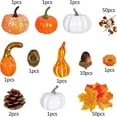 thumbnail image 4 of ionze Home Decor 120pcs Artificial Pumpkins Maple Leaves Set Thanksgiving Decorations Pumpkins with Pinecones and Maple Leaves for Har Vest Pumpkin Tables Centerpiece Fall Wedding Home Accessories, 4 of 9