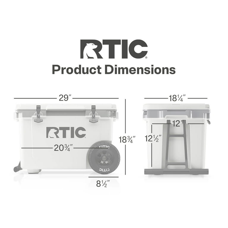 RTIC 52 QT Ultra-Light Wheeled Hard-Sided Ice Chest Cooler, Fits