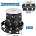 thumbnail image 2 of 10 Yards Eyelet Trim with Grommets 19mm Black Imitation Leather Eyelet Grommet Tape with Silver Metal Hole Ring Eyelet Twill Trim for Sewing Garment Corset Shirt Dress Skirt Jacket Shoes, 2 of 9