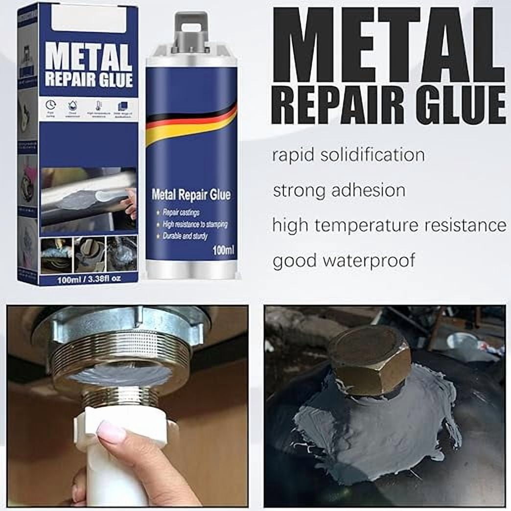 Super Diamond Mud Seal Metal Repair Glue, AB Metal Repair Glue Set, Weld Waterproof Epoxy Casting Adhesive, AB Super Adhesive