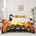 thumbnail image 2 of Homewish Vintage Art Halloween Trick Or Treat Duvet Cover Queen,Rustic Tree Moon Pumpkin Pattern Queen Bedding,Halloween Reversible,3pcs,1 Duvet Cover and 2 Pillowcases, 2 of 5