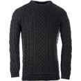 thumbnail image 3 of Aran Woollen Mills Men's Cable Knitted 100% Premium SuperSoft Merino Wool Sweater Fisherman Pullover Honeycomb Stitch Made in Ireland, 3 of 5