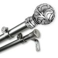 thumbnail image 3 of InStyleDesign  Silvanus 1 inch Diameter Adjustable Double Curtain Rod Black 48 to 84 inches Black Finish, 3 of 5