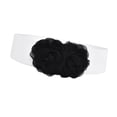 thumbnail image 2 of Cinturón elástico ancho para mujer, cinturón elástico, cinturón de corsé grueso, cinturón de moda Flor negra, 2 of 9