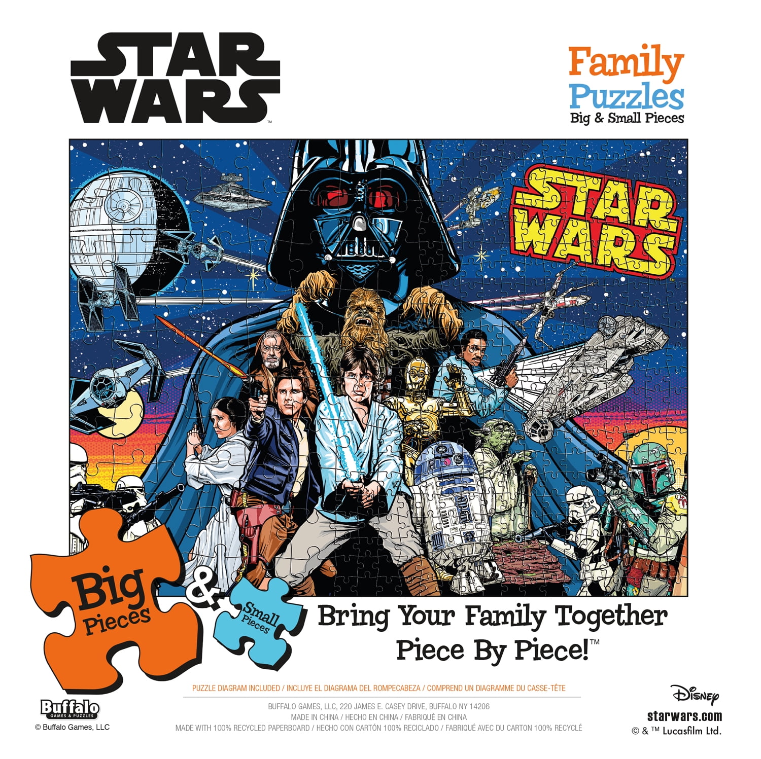 Buffalo Games 400-Piece Family Time Star Wars Comic Pinball Art