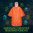 thumbnail image 4 of Lot de 4 Ponchos de Pluie Réutilisables d'Urgence, 90 % Rétention de Chaleur Corporelle / Équipement Résistant aux Intempéries pour Adultes / Idéal pour Camping, Randonnée & Kits de Survie (Orange), 4 of 5