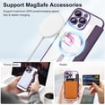 thumbnail image 6 of CASEFIV for iPhone 16 Pro Max Case,Compatible with Magsafe,Slim Fit Flip Protective PU Leather Wallet Case with RFID Blocking Card Slot Build-in Len Protector,Purple, 6 of 7