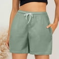 thumbnail image 2 of Women's Summer Shorts Drawstring Color Waist Comfy Solid Elastic Pants Casual Pants Loose High Waisted Short with Pockets XS-3XL, 2 of 5