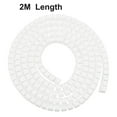 10mm Flexible Spiral Tube Cable Wire Wrap Computer Manage Cord White 2M ...
