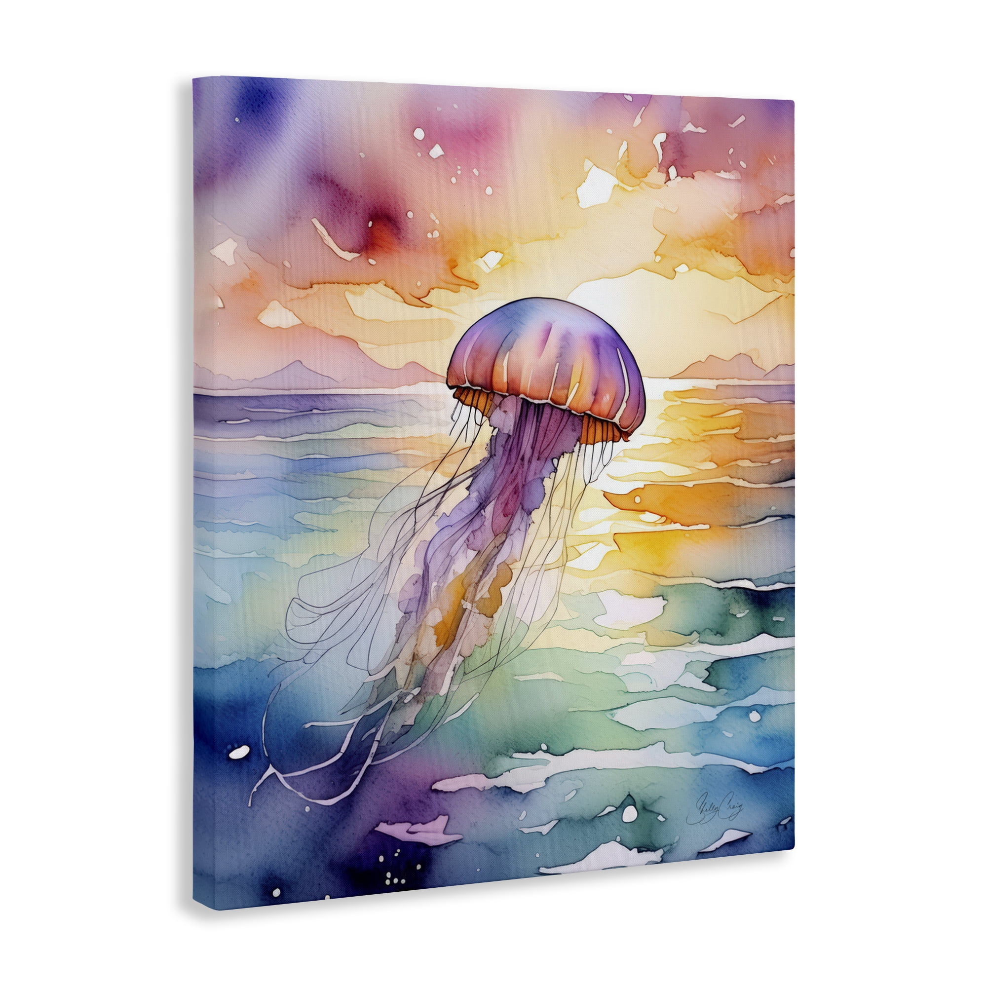 Stupell Industries Celestial Drift Jellyfish Canvas Wall Art, design by Shelly Craig