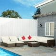 thumbnail image 2 of Outsunny 9 Pieces Wicker Patio Furniture Set with Cushion, Cream White, 2 of 10