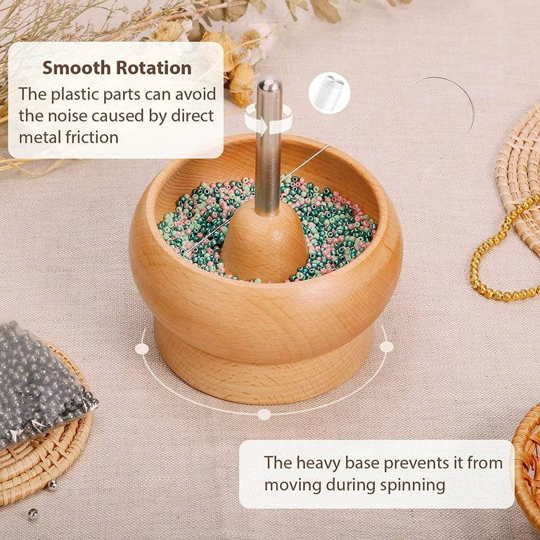 HANSON AND BENNETT - Wooden Bead Spinner for Jewelry Making Kit - Seed Bead  Bracelet Making Kit Girls - Waist Bead Spinner Bowl DIY Jewelry Kit -  Beading Bowl Spinner Kit 