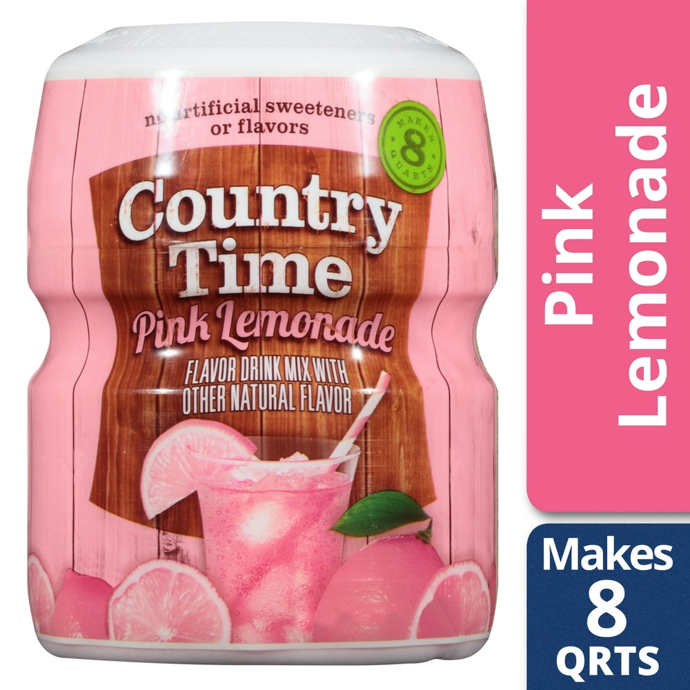 (12 Pack) COUNTRY TIME Pink Lemonade Sugar Sweetened Powdered Soft Drink 23.9 oz. Cannister