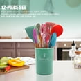 thumbnail image 5 of Kitchen Utensils Set of 12, Silicone Cooking Utensils with Non-Slip Wooden Handle and Organizer Bucket, 446°F Heat Resistant Cookware Utensils Set (Assorted Colors-Upgraded), 5 of 7