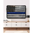 thumbnail image 5 of Blue American Flag Outdoor TV Cover 30 to 32 Inch Weatherproof, Black White Stripe US Flag Retro Wooden 600D Oxford TV Covers with Waterproof Zipper, Outside Flat TV Screen Protector 30"Wx19"Hx4.5"D, 5 of 7