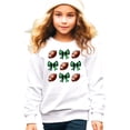thumbnail image 3 of Footballs & Green Bows Sweatshirt for Women, Teens & Kids School Football Team Spirit Sweater White Sweatshirt Youth Small, 3 of 5