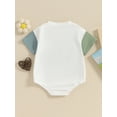 thumbnail image 4 of Argulvti Infant Baby Summer Cotton Jumpsuit, Letter Embroidery Short Sleeve Round Neck Romper, 4 of 7