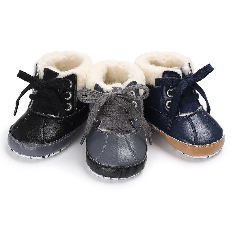 Cute Cozy Fleece Warm Winter Infant Prewalker Snow Boots Crib Shoes Voberry@ Newborn Baby Booties