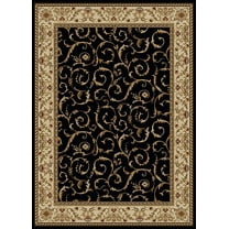 Radici Usa Como Area Rug 1599 Black Italian Bordered 9' 10" x 12' 10" Rectangle