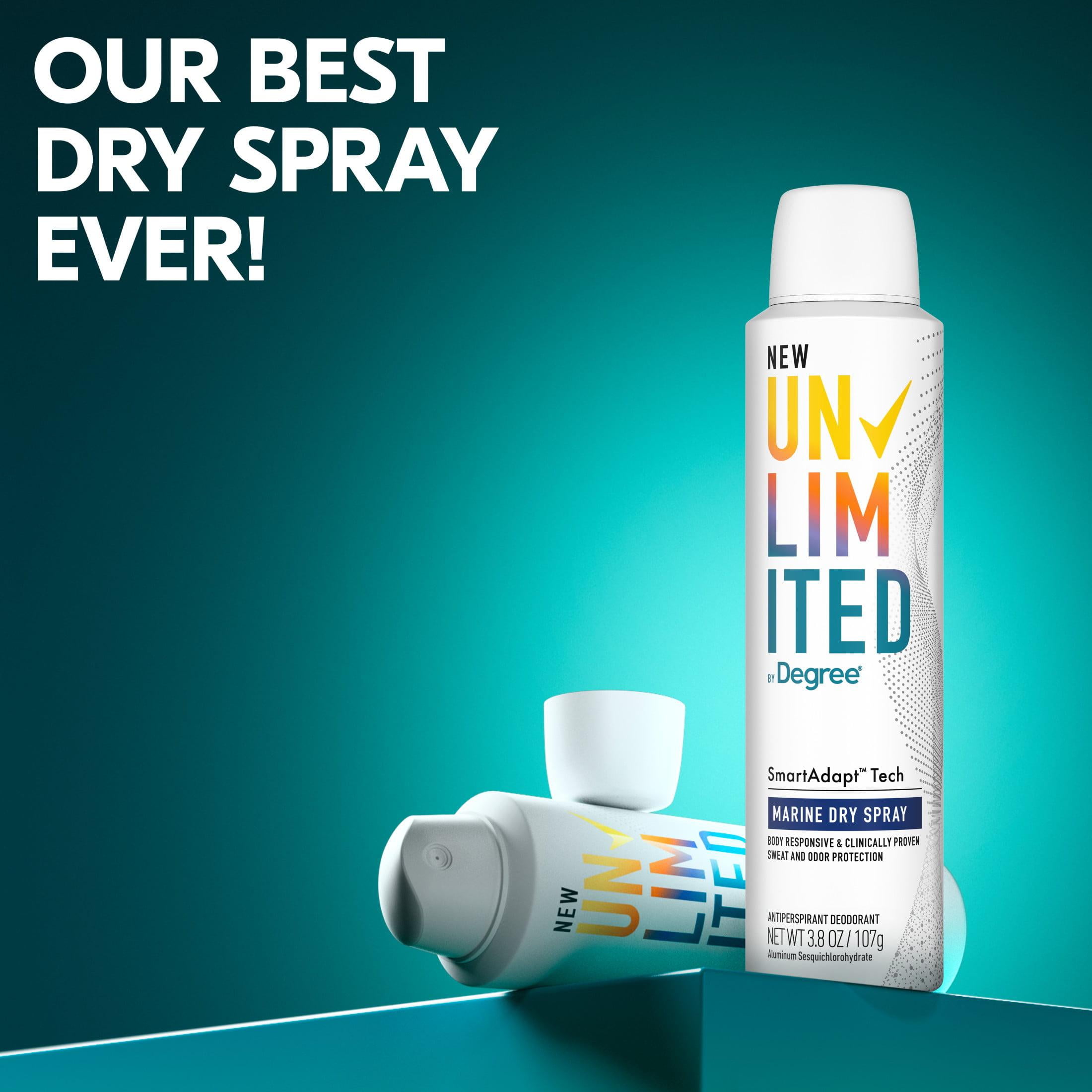 Degree Unlimited Long Lasting Antiperspirant Deodorant Dry Spray, Marine, 3.8 oz