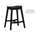 thumbnail image 5 of Linon Condal 26" Backless Wood Saddle Counter Stool, Set of 2, Black, 5 of 9