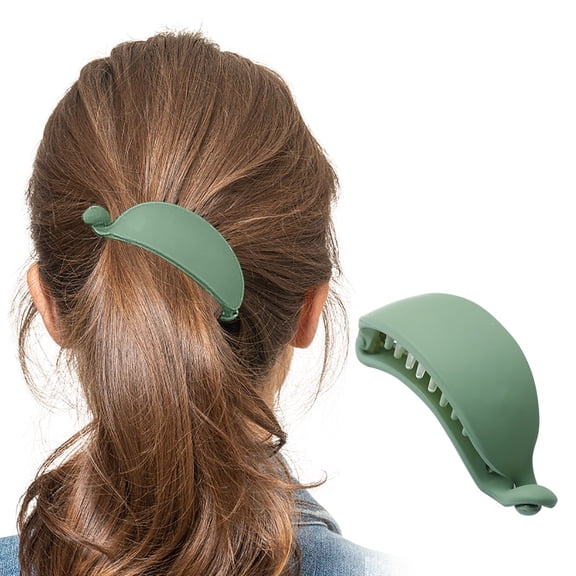 CXHEGBEJ Plastic Ponytail Hairpin Hairdo Clip for Women Banana Barrette Hairpin Catch Clip Strong Hold Headdress Hair Accessory Green-8cm
