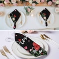 thumbnail image 2 of Love Black, Cloth Napkins, Saint Valentine's Heart Boho Dot Plaid Stripe Washable and Reusable Dinner Napkins Set of 4, Table Napkin for Kitchen Party Birthday Wedding Hotel Housewarming 20"x20", 2 of 8