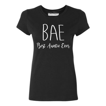 P&B BAE Best Auntie Ever Funny Women's T-shirt, Black, (Best Women's No Iron Shirts)