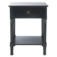 SAFAVIEH Allura Solid Rustic 1 Drawer Accent Table, Black