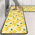 thumbnail image 2 of Kitchen Rugs Sets Of 2,Yellow Lemon Fruit Dots LightYellow Pattern Anti Fatigue Kitchen Mat Rugs Non Slip Washable,Decorative Kitchen Floor Mats for Kitchen,Sink,Laundry,17"x47"+17"x47", 2 of 5