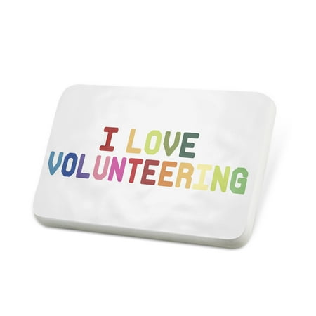 - Porcelein Pin I Love Volunteering,Colorful Lapel Badge – NEONBLOND
