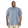 thumbnail image 6 of Havanera Men's and Big Men's Yarn Dyed Panels Short Sleeve Linen Cotton Button-Down Shirt, Sizes S-5XL, 6 of 8