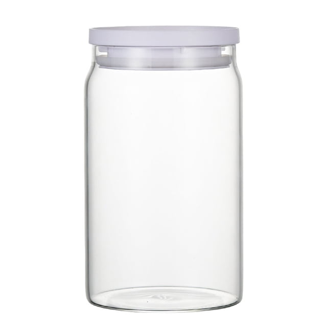 Naiovety El tanque de almacenamiento de alimentos de vidrio de gran capacidad almacena todos los granos favoritos, frijoles y refrigerios, Almacenamiento y organización del hogar 1500ml