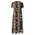 thumbnail image 5 of Viikei Women's Tiered Ruffle Short Sleeve Dress,Women's Ethnic Style Casual Bohemian Floral Dresses for Women Puff Short Sleeve Long Maxi Dress Multicolor XXL, 5 of 8