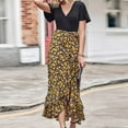 thumbnail image 7 of 2026 ! JINMGG Summer Dresses 2026, Dresses for Women 2026 Summer Dresses for Women Short Sleeve V Neck Boho Floral Print Tie Waist High Low Ruffle Cocktail Maxi Dress Yellow L, 7 of 7