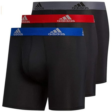 Adidas Men's Performance Boxer Brief Underwear (3-Pack) - Black/Royal/Red