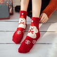 thumbnail image 5 of EnJoCho Clearance Christmas Socks Warm Coral Velvet Thick Christmas Socks Sleep Cartoon Floor Fuzzy Christmas Socks Adult Xmas Winter Themed Charming Socks Heated Socks Bulk Red Green Cute&Fun, 5 of 6
