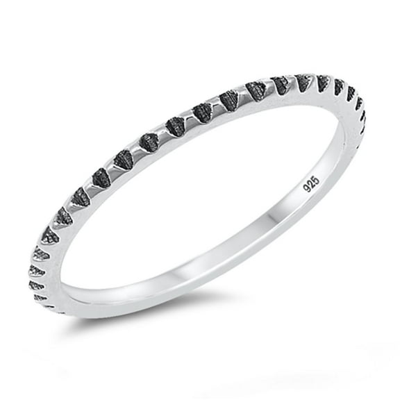 Boho Style Grooved Ring .925 Sterling Silver Band Jewelry Female Male Unisex Size 6