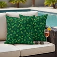 thumbnail image 4 of Green Shamrock Outdoor Waterproof Pillow Covers, St. Patrick's Day Spring Lucky Vintage Decorative Square Throw Pillowcase Sofa Cushion Sham for Patio/Couch/Chair, 26"x26" 2 Pack, 4 of 8