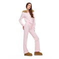 thumbnail image 3 of Forever 21 Women's Flare Jogger Pants with Tonal Back Patch, Fleece Sweatpants, Casual Everyday Comfort Style, Pink, XXS-XXL, 3 of 6