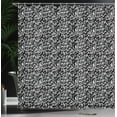 thumbnail image 3 of Ambesonne Alphabet Shower Curtain, Cursive Custom Lettering, 69"Wx70"L, Charcoal Grey and White, 3 of 4