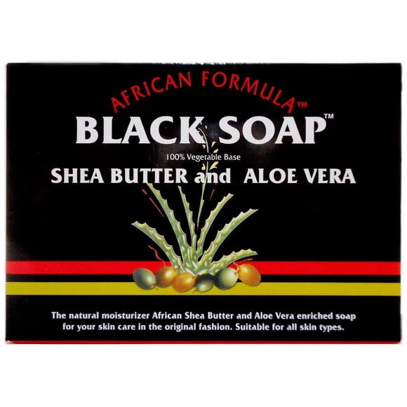 Madina Jabón negro africano manteca de karité y aloe vera 3.5 oz (paquete de 12)