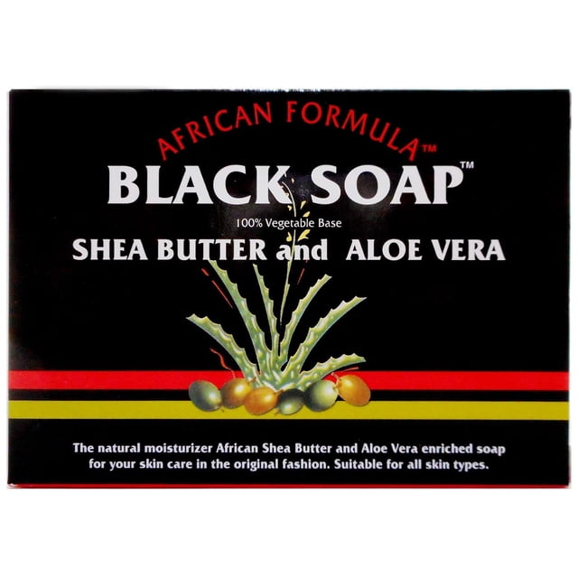 Madina Jabón negro africano manteca de karité y aloe vera 3.5 oz (paquete de 12)